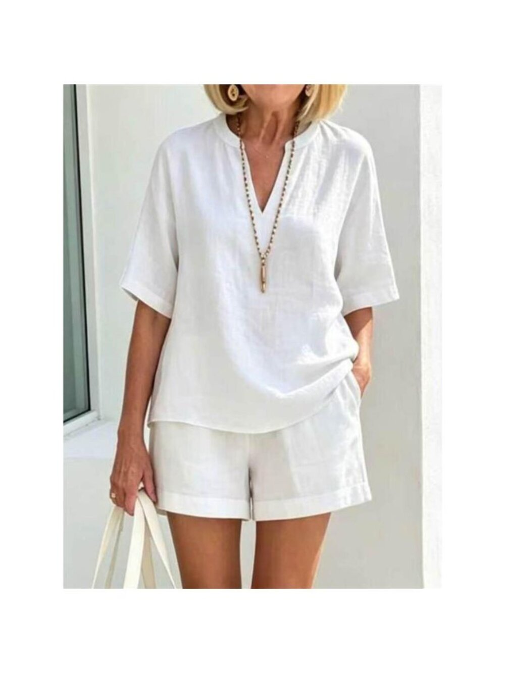 Full Size Half Sleeve Top and Shorts Set Plus Size